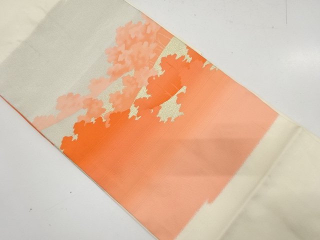森林風景模様織り出し　名古屋帯